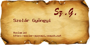 Szolár Gyöngyi névjegykártya