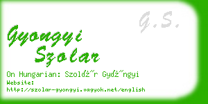 gyongyi szolar business card